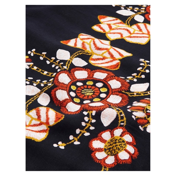 Dark Blue Flower Print 3/4 Sleeve Tunic Dress - Picture 5 of 5